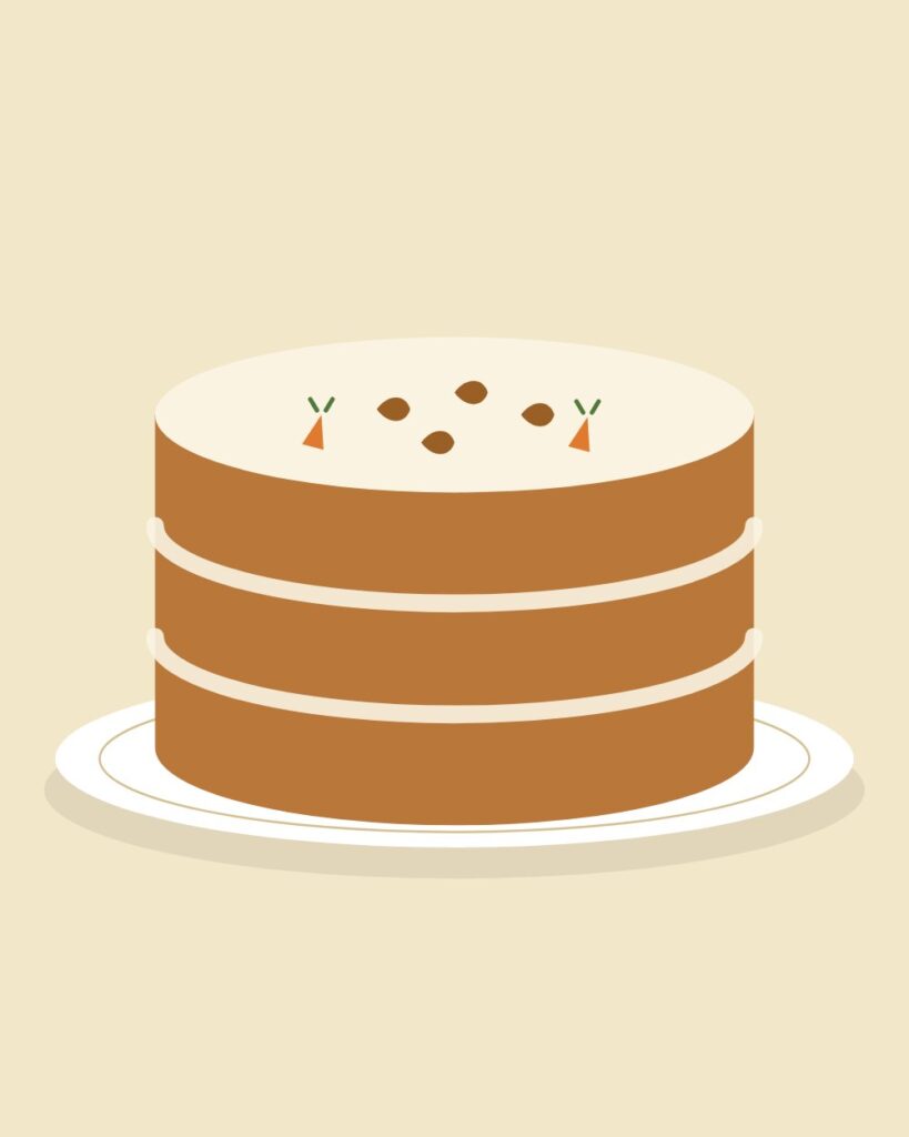 Pastel de zanahoria y nuez